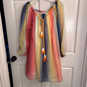 Hayden striped ombre mini dress M multi